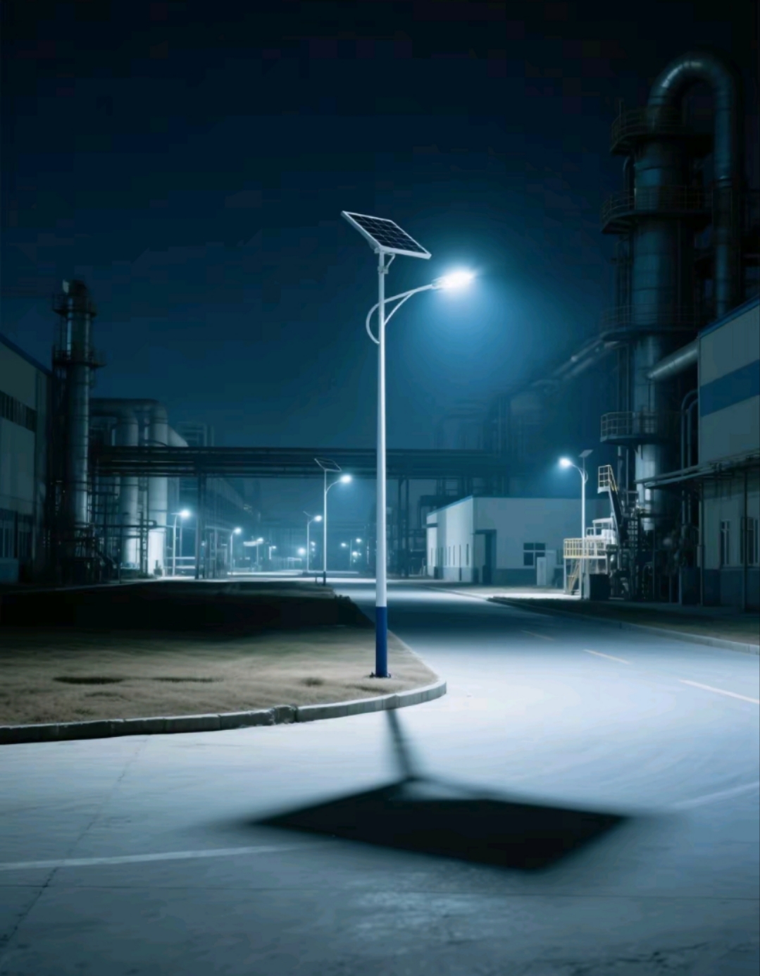 讓夜班工人的路，亮得像白晝
