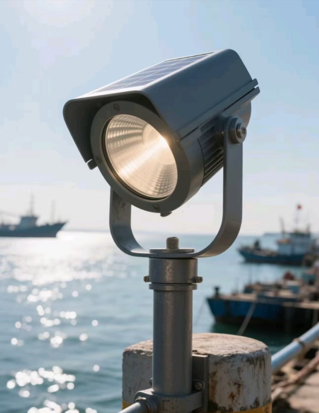 港口照明新標(biāo)準(zhǔn)：抗鹽霧太陽(yáng)能投光燈